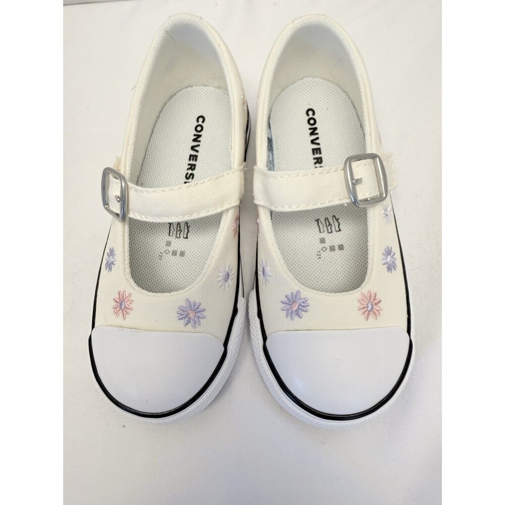 CONVERSE Chuck Taylor All Star Dainty Mary Jane Toddler Size 8 Cream Floral - Picture 2 of 10
